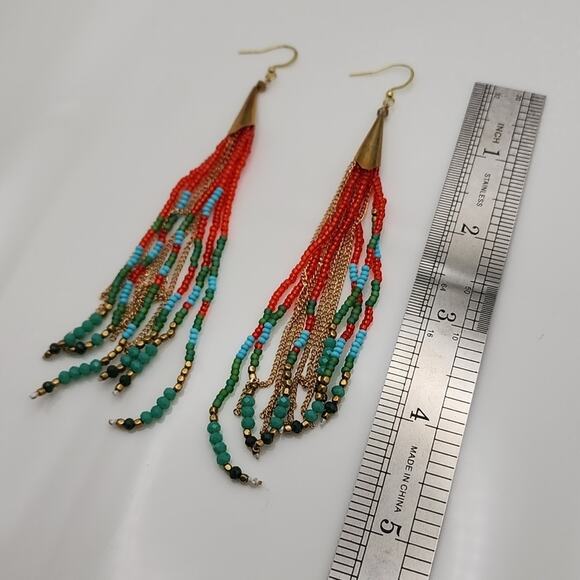Boho Beaded Earrings - Picture 4 of 5